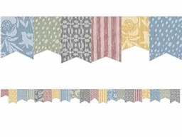 [TCR7183] Classroom Cottage Pennants Die-Cut Border (12pcs)(3''x35'')(7.6cmx89cm)