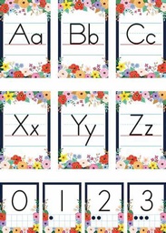 [TCR6818] Wildflowers Alphabet Bulletin Board set (37pcs)