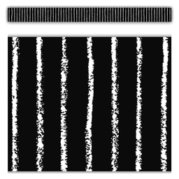 [TCR6061] Black with White Pinstripes Straight Border(12pcs)(3''x35'')(7.6cmx89cm)