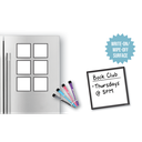 BLACK &amp; WHITE MAGNETIC DRY-ERASE SQUARE NOTES 5.5&quot; x 5.5&quot; (13.8cm x 13.8cm) 2-SIDED, CLOCKFACE/PLAIN