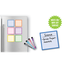 COLORFUL MAGNETIC DRY-ERASE SQUARE NOTES 5.5&quot; x 5.5&quot; (13.8cm x 13.8cm)