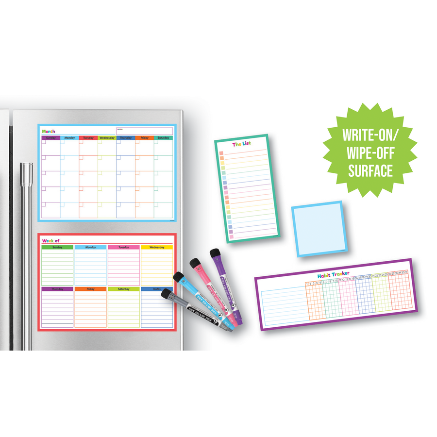 COLORFUL MAGNETIC DRY-ERASE CALENDAR 17&quot; x 12&quot; (43cm x 30.5cm)