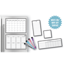 BLACK &amp; WHITE MAGNETIC DRY-ERASE CALENDAR 17&quot; x 12&quot; (43cm x 30.5cm)