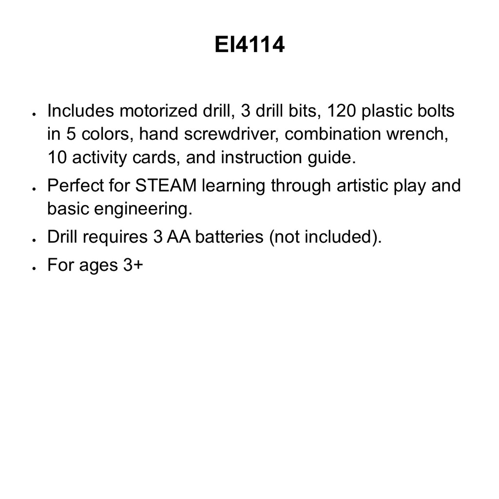 Design &amp; Drill See-Through Creative Workshop Age:3+ (120 colorful bolts)