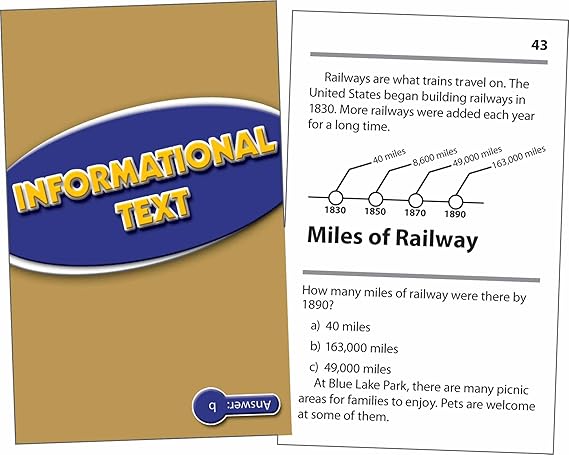 Reading Comprehension Practice Cards: Informational Text (Blue Level)(RL:3.5-5.0) (54 Cards)