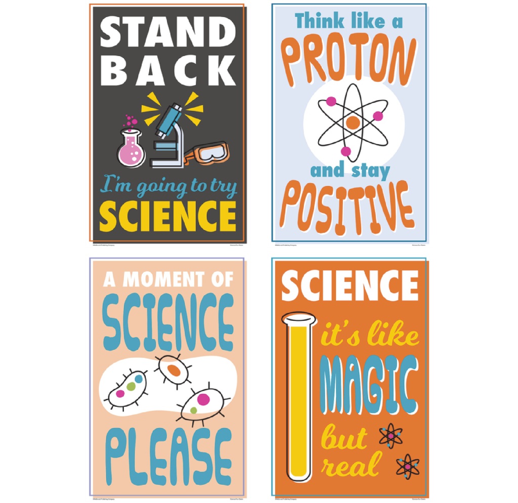 Science Fun Charts Bulletin Board Set  (8 posters)(17''x11'')(43cmx28cm)