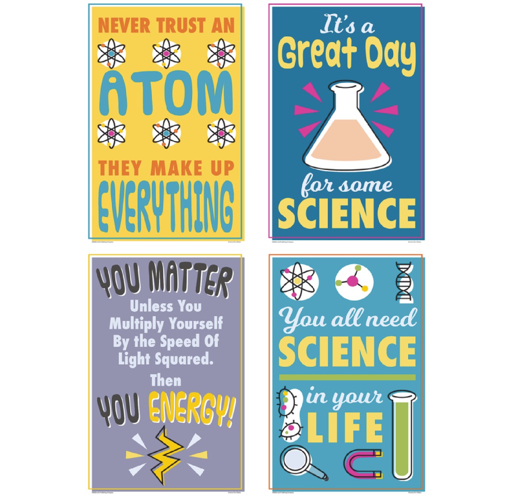 Science Fun Charts Bulletin Board Set  (8 posters)(17''x11'')(43cmx28cm)