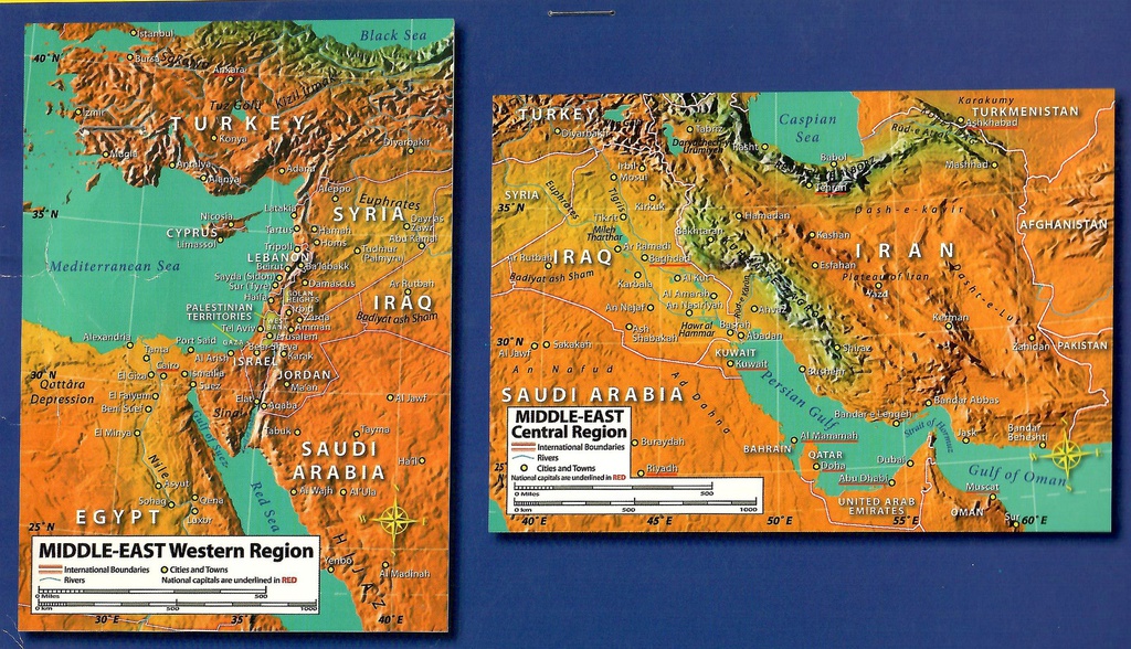 World Geography-Middle East Bulletin Board Set   (Gr:4-8) (4) maps