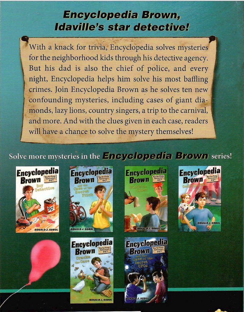 Encyclopedia Brown and the Case of the Carnival Crime #28 (8-12yrs)