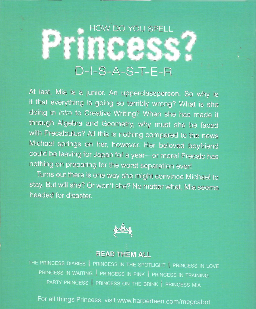 Princess Diaries, Volume VIII: Princess on the Brink (12+yrs)