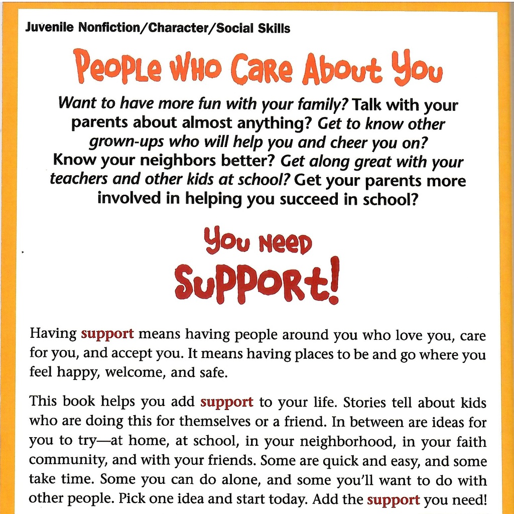 People Who Care About You: The Support Assets (Adding Assets) (8-12yrs)