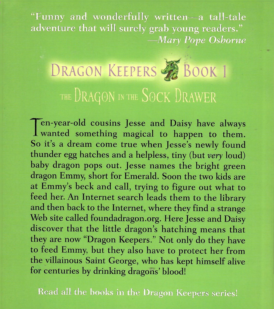 DRAGON IN SOCK DRAWER (Dragon Keepers #01) (8-12yrs)