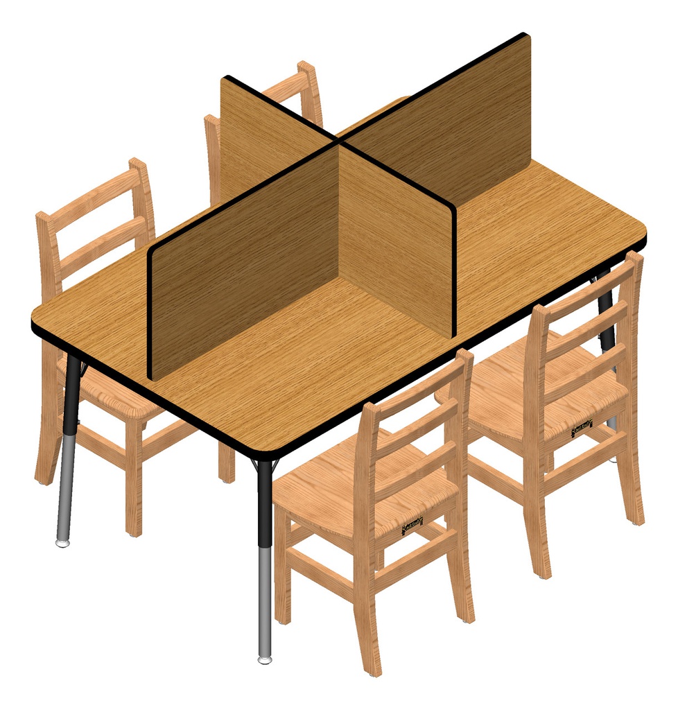 JONTICRAFT STUDY CARREL GRAY/GREEN [FITS (30&quot; x 48&quot;)=(76cm x 122cm)Tables]