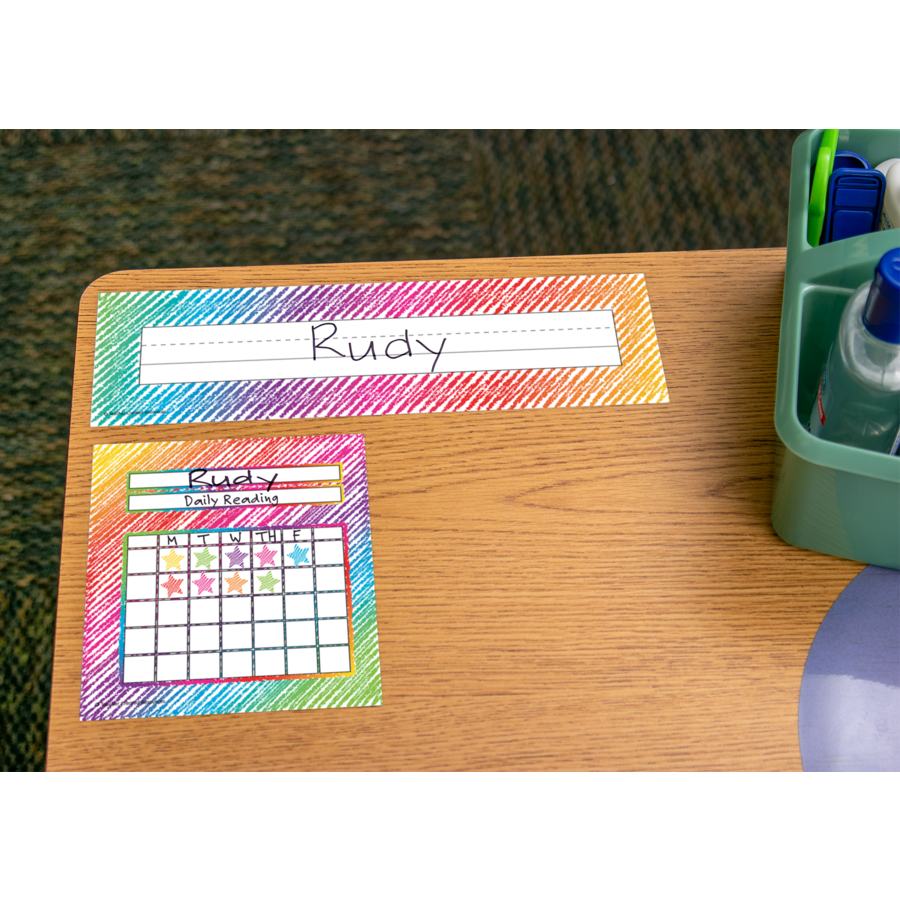 Colorful Scribble Name Plates