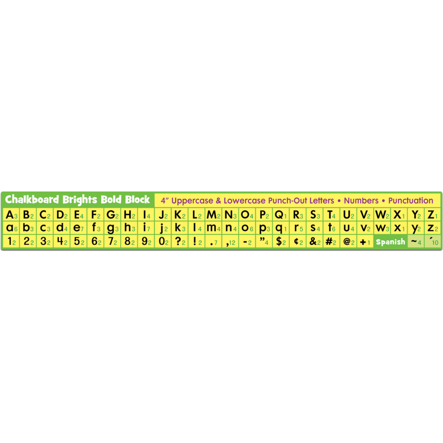 Chalkboard Brights Bold Block 4&quot; Letters Combo Pack (230 pcs)