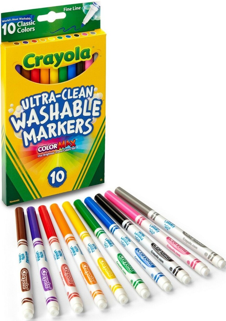 WASHABLE COLOR MAX MARKERS FINE LINE ULTRA-CLEAN (10CT)