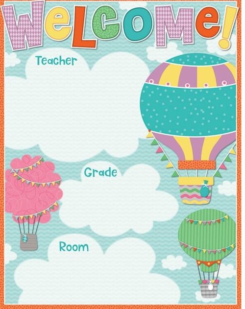 WELCOME Chartlet (Gr: PK-8) Decorative (55cmx43cm)(21.6''x17&quot;)