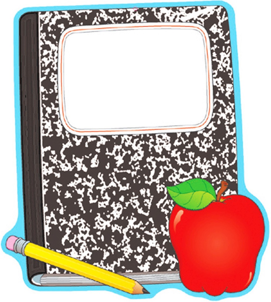 Composition Book &amp; Apple Two-Sided Decoration (11.2''x14.5'')(28.5cmx37cm)