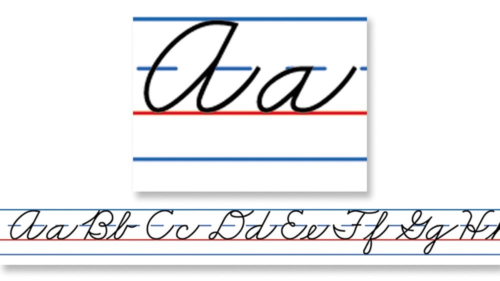Cursive Alphabet (Traditional)Desk Tape (20&quot;x1&quot;)(50.8cmx2.5cm) (36 desk tapes)
