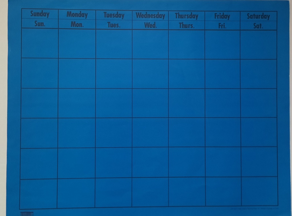 Blue Large Horizontal Calendar (56cmx70cm)