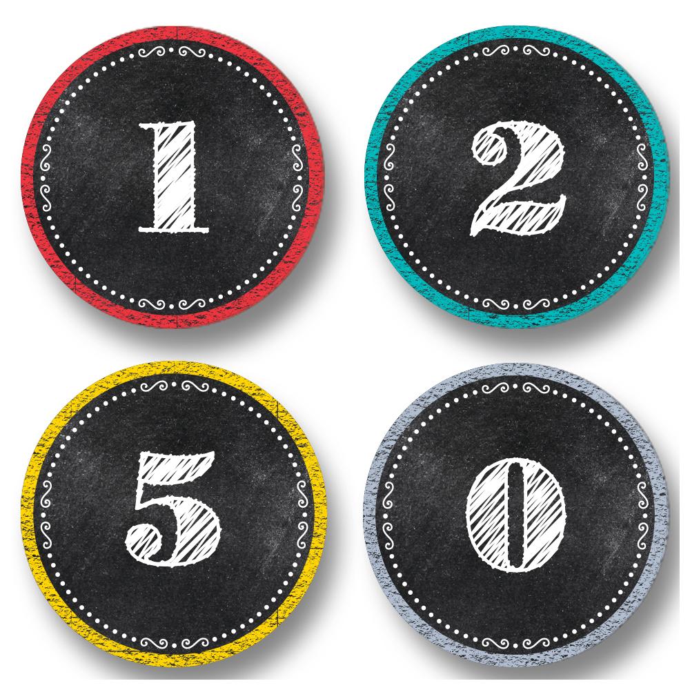 CHALK IT UP! CALENDAR DAYS (35pcs)(3.6''x3.6'')(9cmx9cm)(31 no. days and 4 blank days)