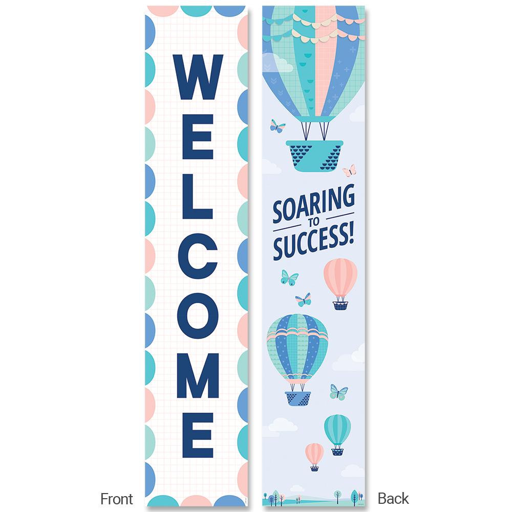CALM &amp; COOL ( WELCOME! /SOARING TO SUCCESS) vertical BANNER  (39&quot;x8&quot;)(99cmx20.3cm) (1pc double sided))