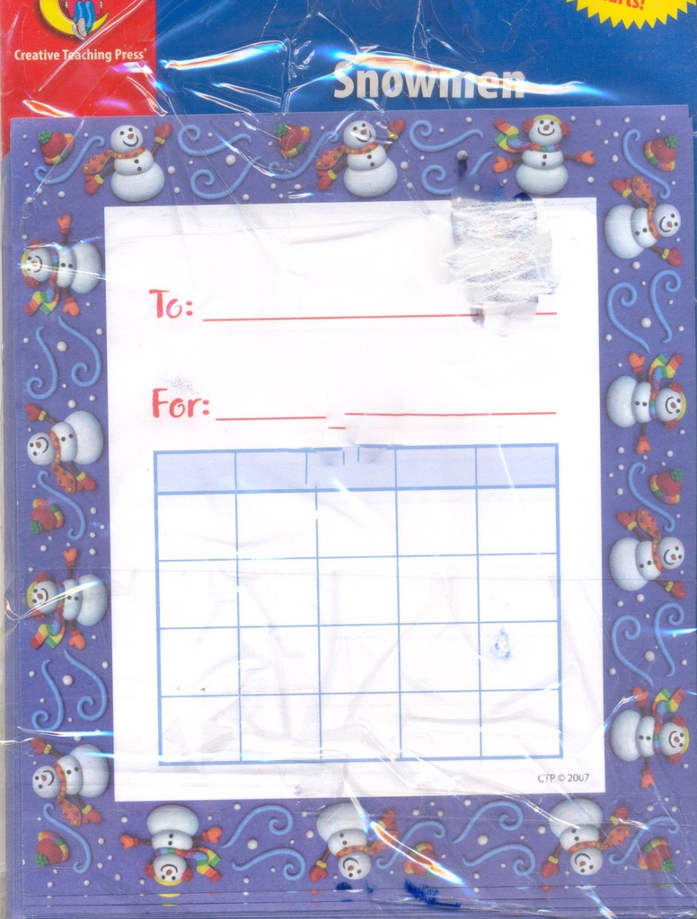 Snowmen Student Incentive Chart (5.9''x5.2'')(15.2cmx13.3cm)(36 pcs)
