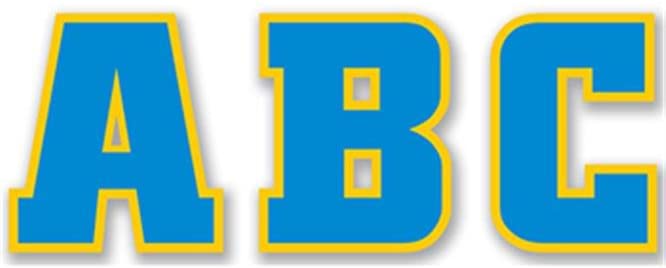 Team Spirit Royal Blue &amp; Gold Letter Stickers (0.7''-2cm)(133 Stickers)
