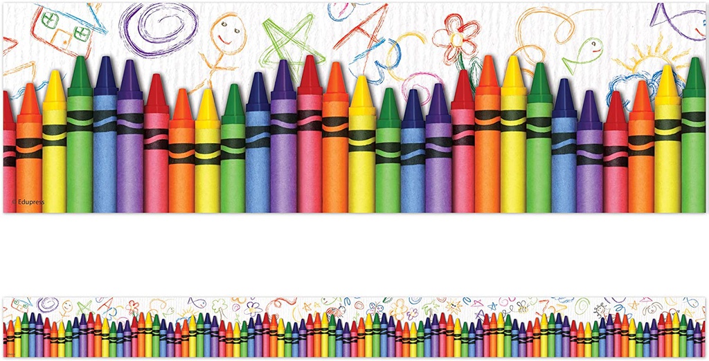Crayons Straight Border Trim (11strips)(35ft=10.9m)