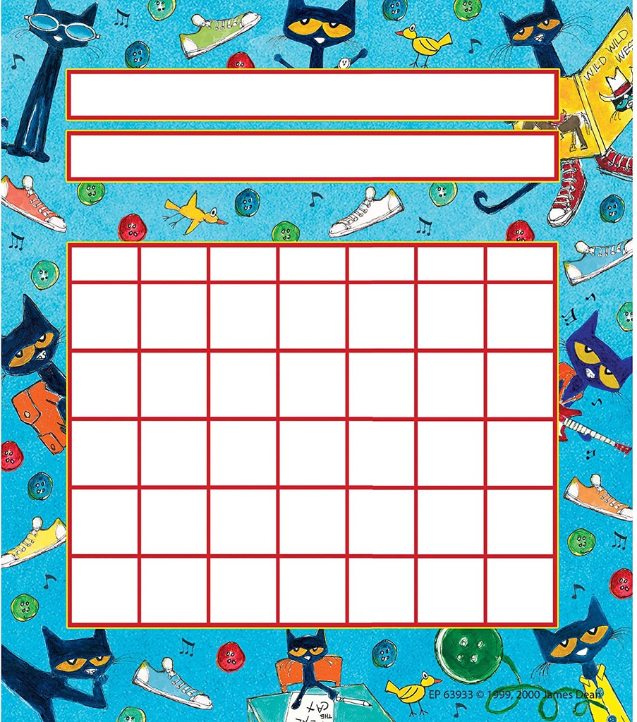 Pete the Cat Incentive Charts (5.2''x6'')(13.3cmx15.2cm) (36pcs)