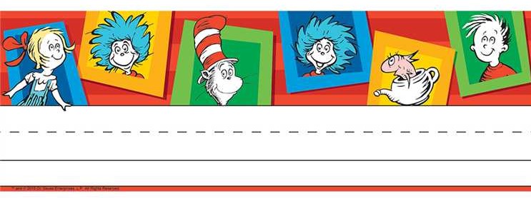 DR SEUSS STANDARD TENTED NAME PLATES(9.6''x6.5'')(24.3cmx16.5cm) (36 pcs)