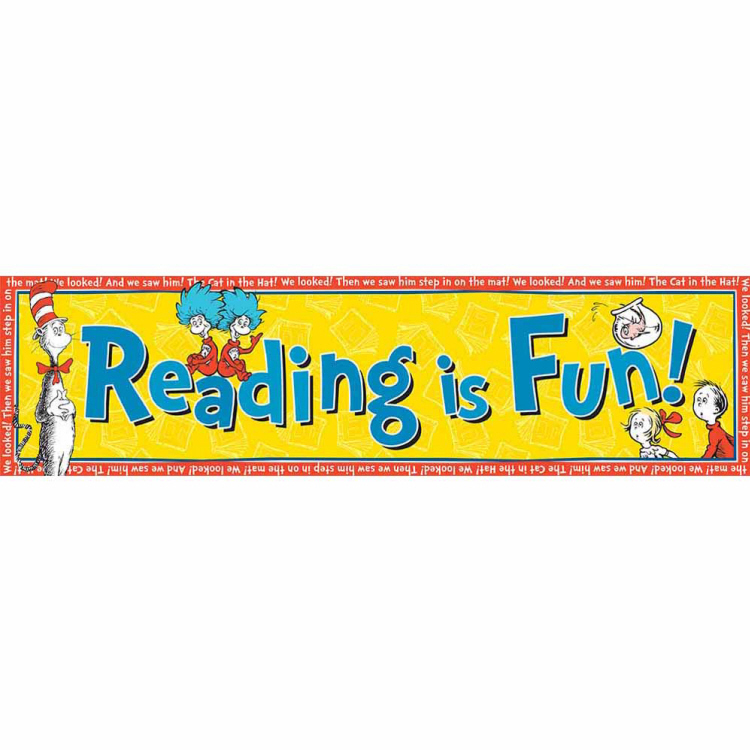 DR SEUSS READING IS FUN CLASSROOM BANNERS   (45&quot;x12&quot;)(114.3cmx30.4cm)  (1pc)