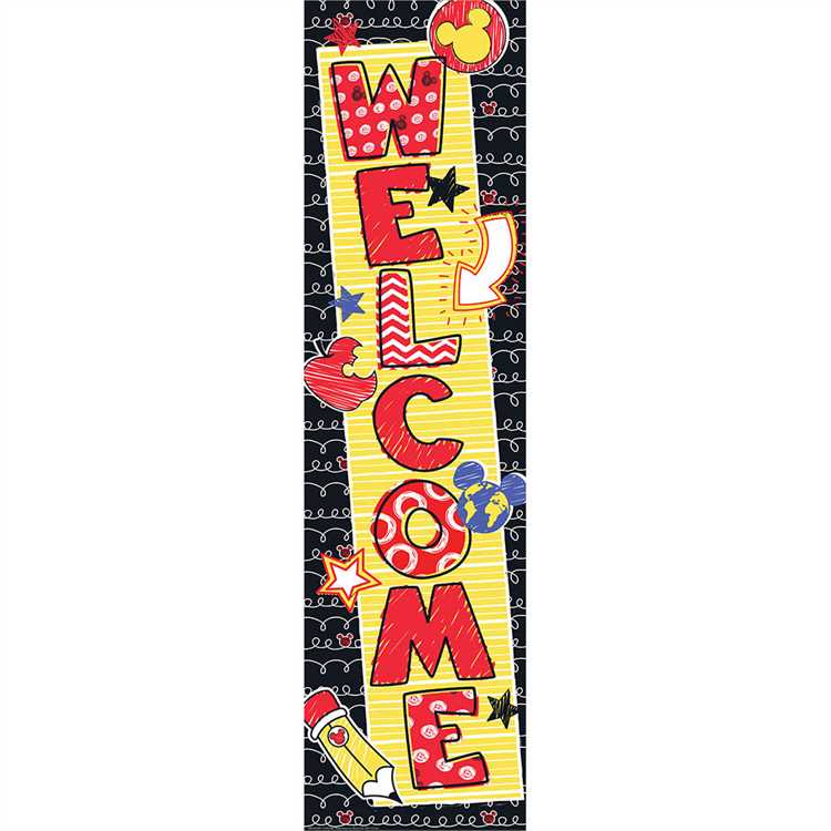 MICKEY COLOR POP WELCOME! vertical BANNER (12''x45'')(30.8cmx114.3cm) (1pc)