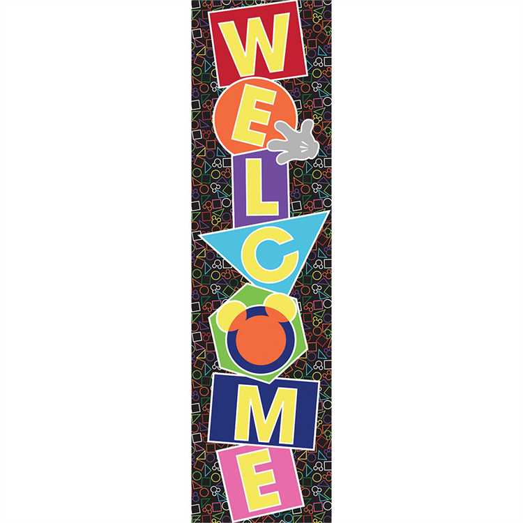 GEO MICKEY WELCOME!  VERTICAL BANNER (4ft=(1.2m)  (1pc)