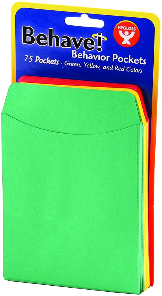 Behavior Pockets 75 Pockets 25 each: Green, Yellow, Red(12.5cmx9cm)(5''x3.5'')