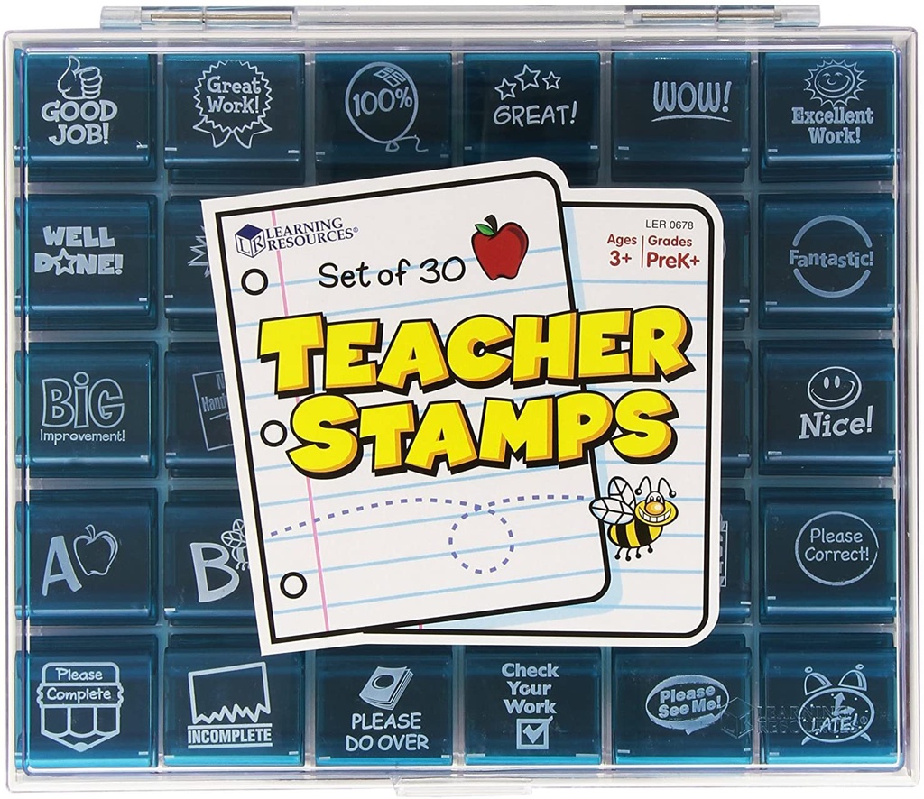 Jumbo Teacher Stamps (30pcs)(3+yrs)(Gr:Prek+)(1.3''-3.5cm)