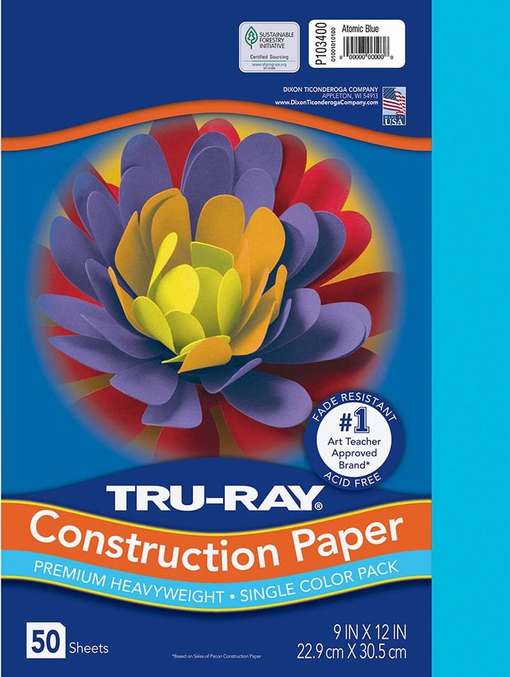 TRU-RAY 9"x12" (22.8cmx30.4cm) ATOMIC BLUE 50 CT - 50