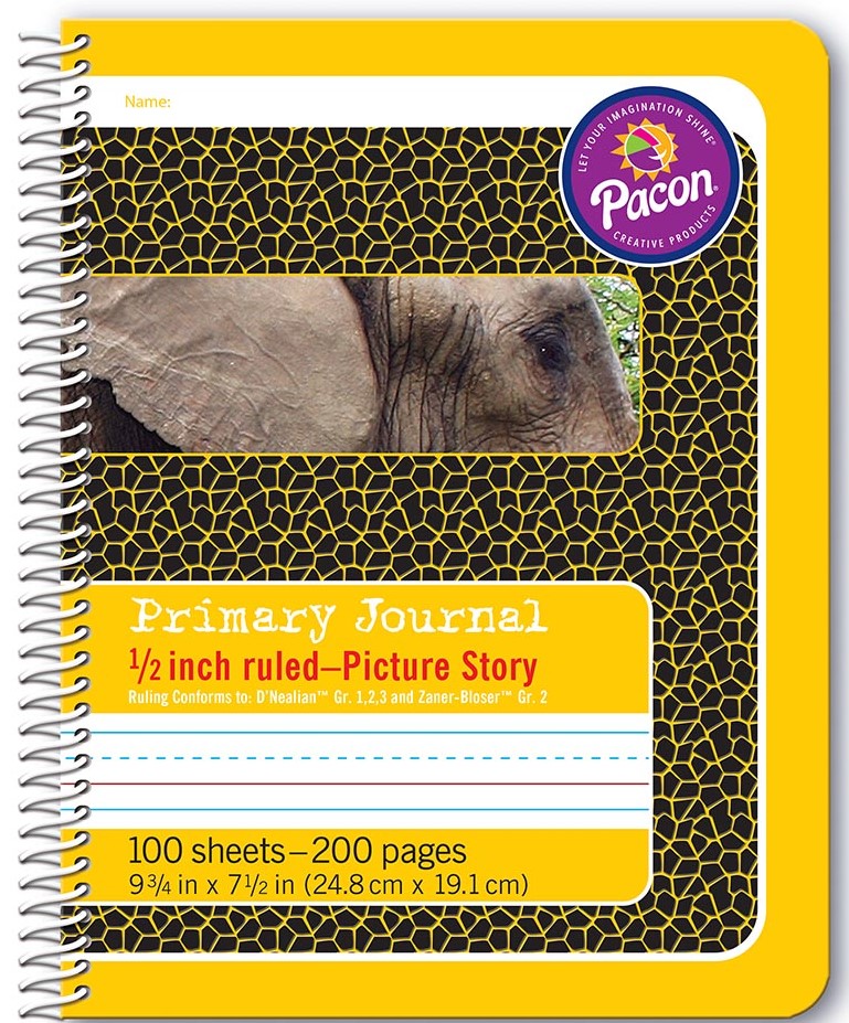 SPIRAL COMPOSITION BOOK 0.5&quot; PICTURE STORY (9.75&quot;x7.5&quot;)(24.7cmx19cm) 100 sheets yellow(200pgs)