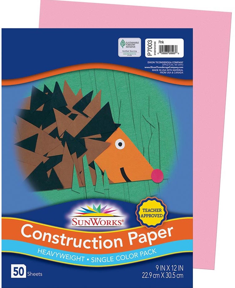 SUNWORKS GW 9"x12" (22.8cmx30.4cm) PINK 50CT