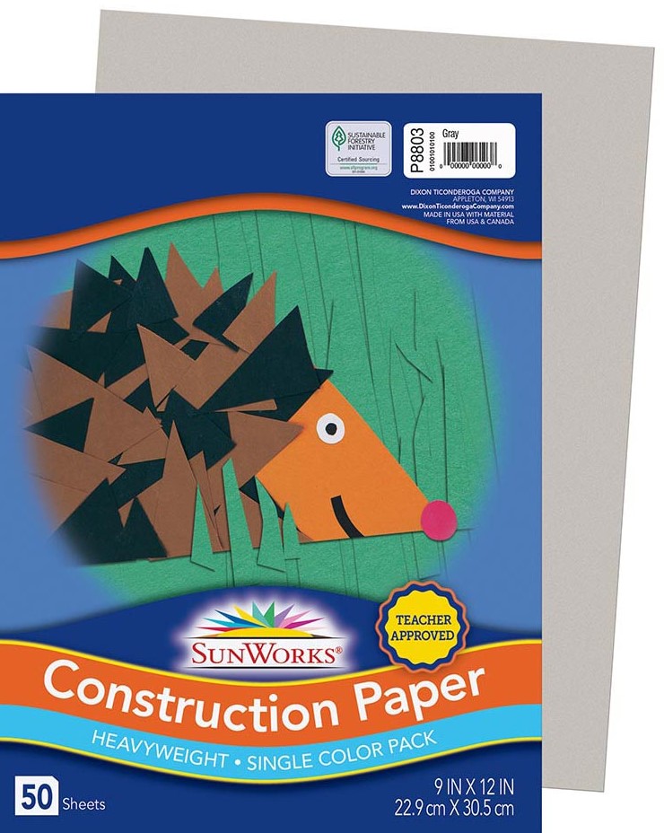 SUNWORKS GW 9"x12" (22.8cmx30.4cm) GRAY 50CT