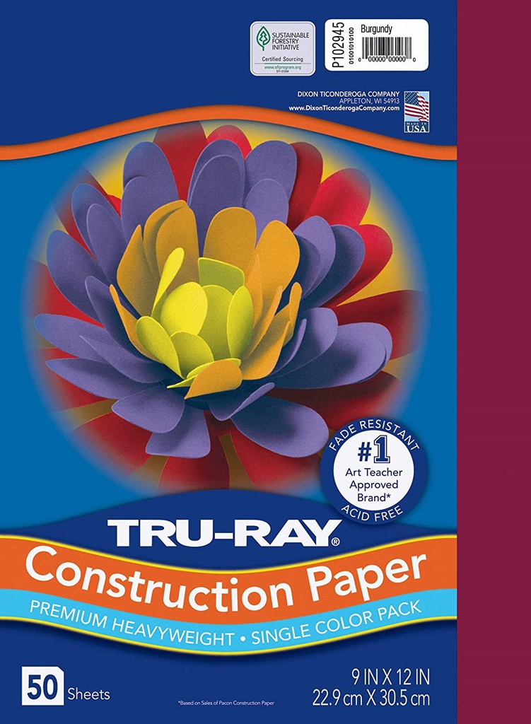 TRURAY 9"x12" (22.8cmx30.4cm) BURGUNDY (50ct)