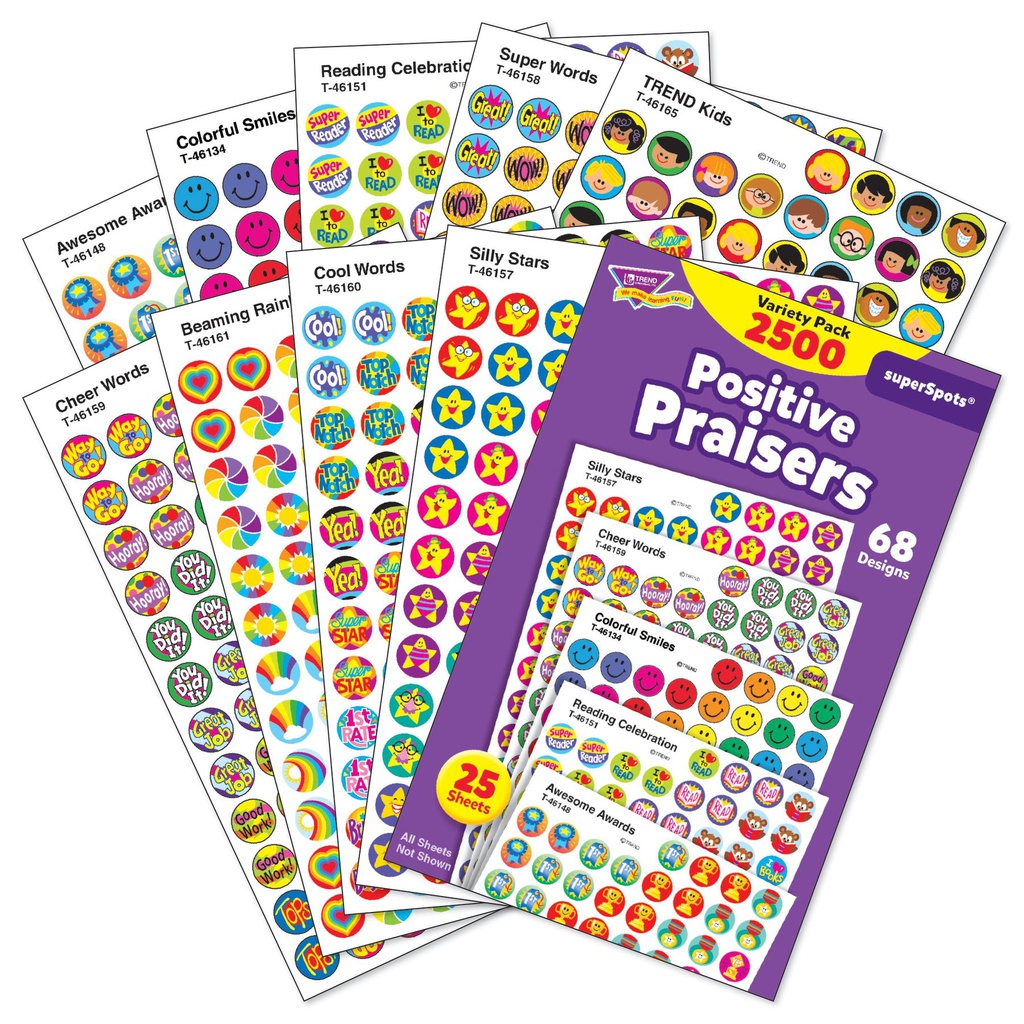 Positive Praisers Sticker Packet (2500stickers) (0.4''-1cm)