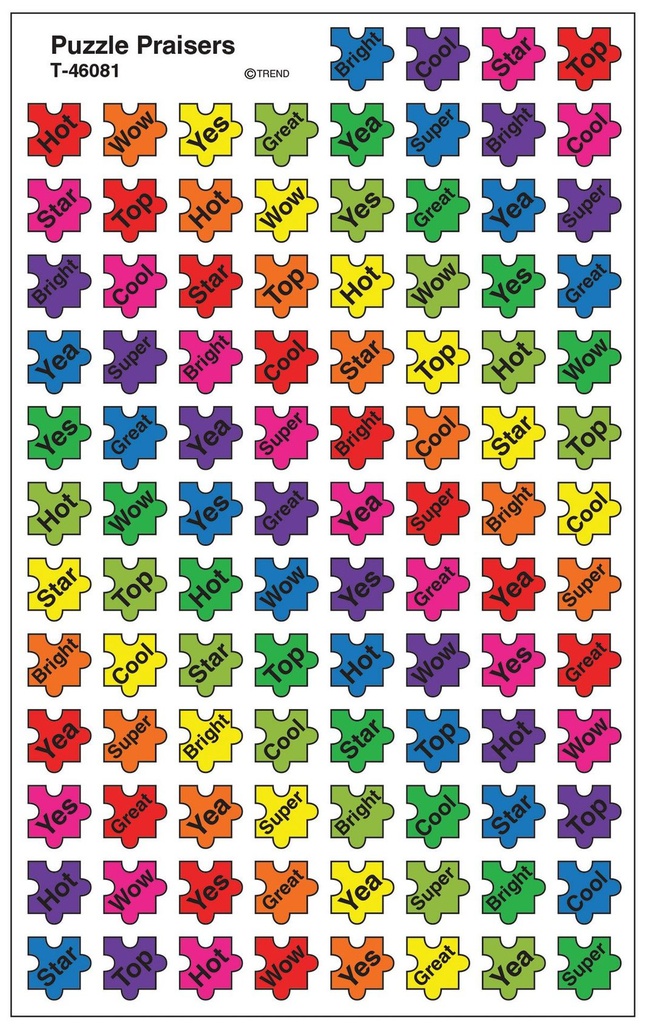 Puzzle Praisers Mini Stickers (8sheets)(800stickers)(8''x4.1''x0.08'')(20.3cmx10.4cmx0.2cm)