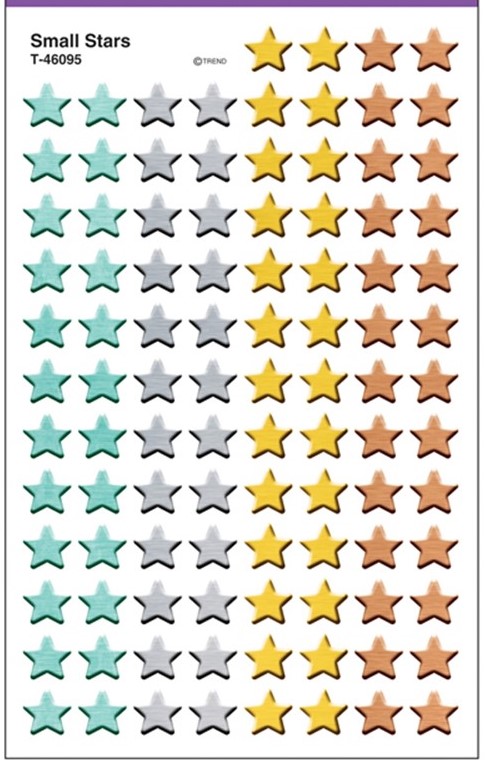 I  Metal™ Small Stars Super Shapes Stickers (8 sheets) (0.4''-1cm)