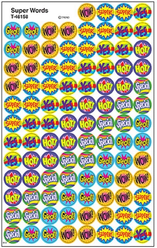 Super Words Super Spots Stickers (800 stickers)(11mm)