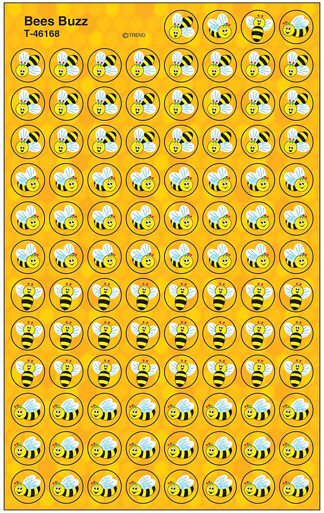 Bees Buzz Mini Stickers (8sheets)(800stickers)(8''x4.1''x0.07'')(20.3cmx10.4cmx0.1cm)