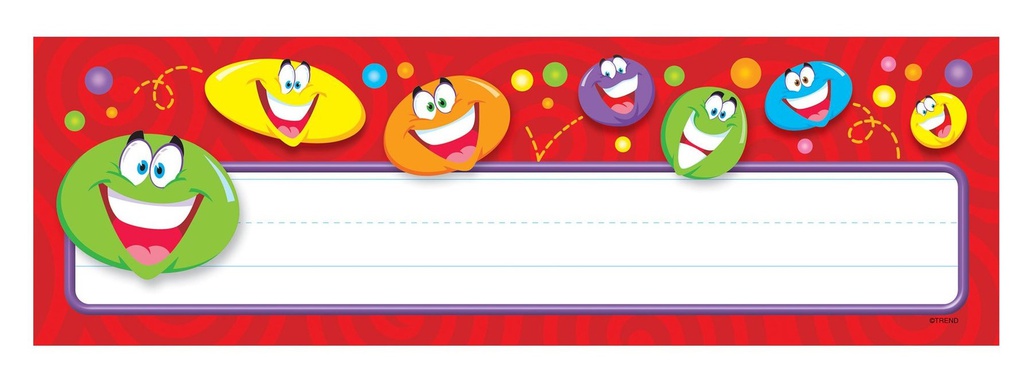 Smiley Faces Nameplates (36pcs)(9.5''x2.8'')(24cmx7cm)
