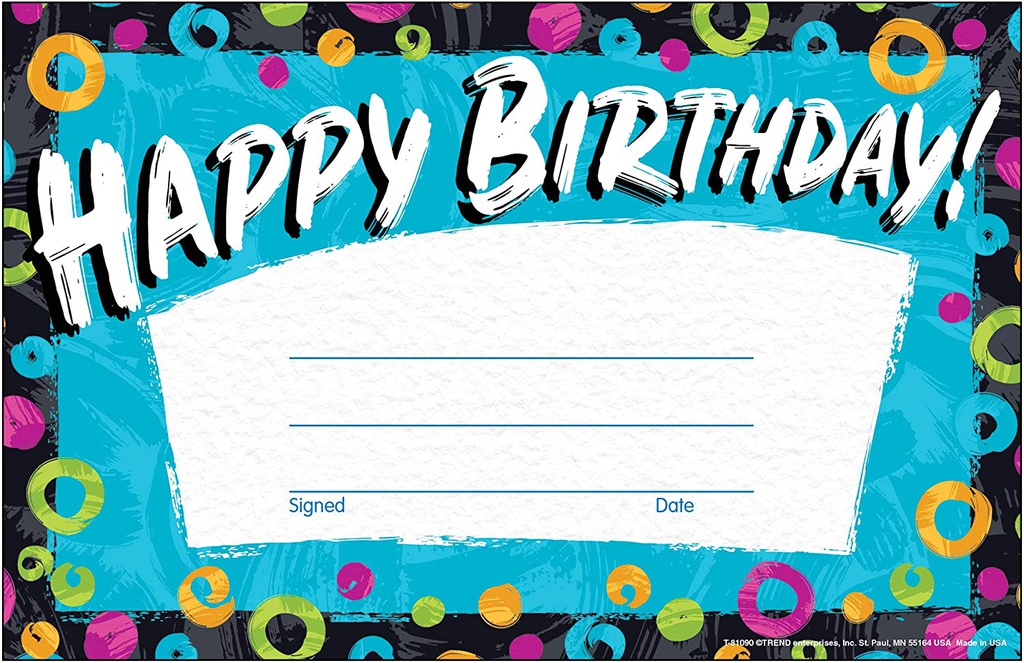 Color Harmony Birthday Award 14cmx 21.5cm(30 sheet)