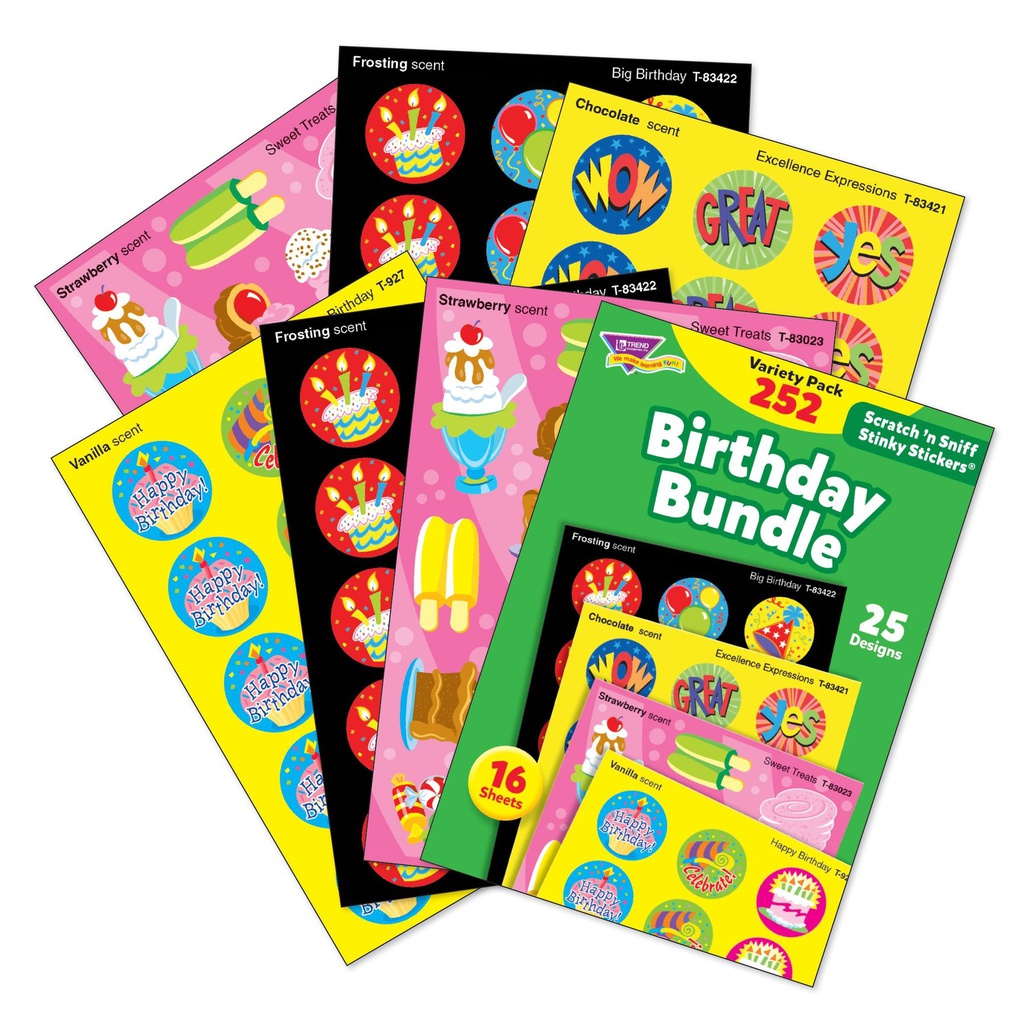 Birthday Bundle Stickers (16sheets)(252stickers)(8''x4.13'')(20.3cmx10.4cm)