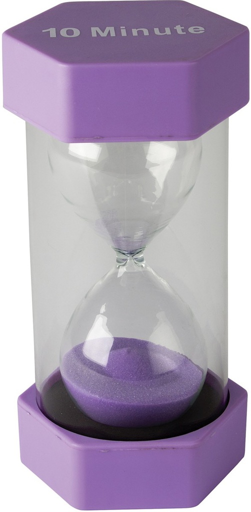 10 Minute Sand Timer - Large ( 3.25” x 6.3”)(8.2cmx16cm)